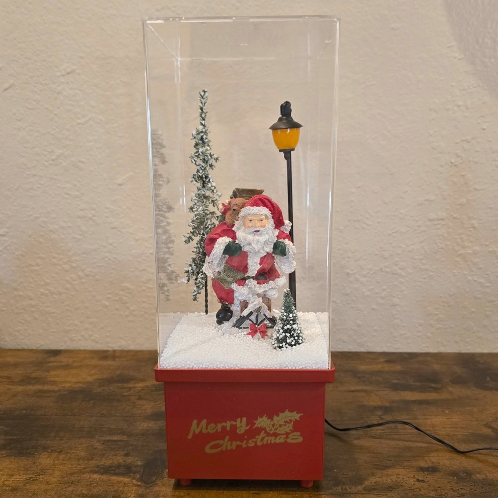 Vintage  Kurt Adler 16.5" Snowing Santa Musical Lighted Christmas Decor